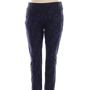Soft Surroundings Women's Navy and Black Patterned Ankle length Leggings. Size L